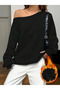 Women's Rico Printed One Shoulder Boat Neck New Season Oversize Sweatshirt - 3