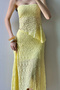 Women's Yellow Lace Crop Skirt Set 1026-221725 - 4