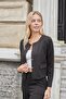 Women's Stretchy Silky Modal Fabric Wide Crew Neck Pocket Flap Long Sleeve Button down Jacket-Black - 7