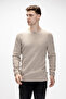 Tender Beige Crew Neck Men's Knitwear Sweater - 6