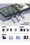كابل شاحن سريع PD فضي مزدوج C بقوة 60 وات، موزع USB-C 2 في 1، سماعات رأس من النوع C - 3