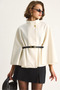 Women's Cream Gold Button Detailed Belted Poncho 2712 60261570 - 4