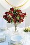 Artificial Flower 10-Flower Mini Glass Beauty Bunch 30 cm Red