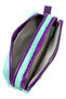 Mint Green Color Purple Zippered Waterproof Bondit Fabric Plush Printed Double Compartment Pen Holder 01108 - 4
