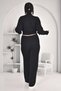Half-Finger Knit Crop Sweater Pants Knitwear Top-And-Bottom Set - 2