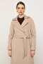 Knitwear Collared Raglan Sleeve Cashmere Coat Beige 3099 - 5