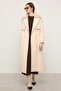 Removable Fur Self-Patterned Limited Edition Coat Cream 3127 - 3
