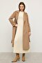 Knitwear Collared Raglan Sleeve Cashmere Coat Biscuit 3099 - 3