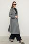 Knitwear Collared Raglan Sleeve Cashmere Coat Dark Gray 3099 - 4