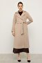 Knitwear Collared Raglan Sleeve Cashmere Coat Beige 3099 - 6