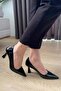 Women's Black Patent Leather 7 cm Thin Heeled Stiletto - 5