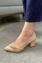 Women's Mita Skin Bow Stone Low Heel Evening Dress Shoes - 3
