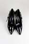 Women's Black Patent Leather Stiletto Heeled Shoes - 2