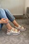 Women's White Leather Double Strap Capsule and Vardola Detailed Thick Sole Orthopedic Sandals K-120 - 3