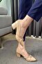 Women's Skin Stone Bow 5 cm Thick Heeled Shoes - 4