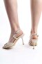 Women's Cream Skin Color 9 cm Thin Heeled Pointed Toe Open Side Stiletto - 5