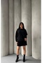 Women's Black Pearl Stone Embroidered Sweater Skirt Bottom Top Two-Piece Knitwear Set - 2