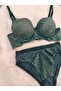 Lace Detailed Padded Underwire Economic Bra Panty Set - Underwear Set - 4