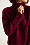Women's Burgundy Turtleneck Sweater 20251060 - 6