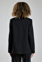 Women's Denim Paneled Lace Print Detail Blazer Jacket - 2