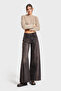 Women's T.Kot Color 2W5-62 Palazzo Fit Side Stripe Detailed Loose Fit Inner Length 80cm Design Denim Jean - 2