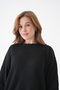 Women's Crew Neck Oversize Black Knit Sweater 4090 - 2