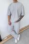 Gray Slim Fit Oversize T-Shirt
