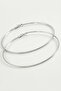 Crushed Striped Metal Hoop Earrings 8-9-10 cm - 3