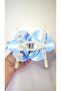 Orchid Flower Pearl Clasp 10 cm Double Sided Light Blue Color 1 Piece - 6