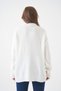 Women's Crew Neck Oversize Ecru Knitwear Sweater 4090 - 3