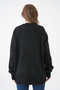 Women's Crew Neck Oversize Black Knit Sweater 4090 - 3