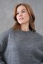 Anthracite Knitwear Crew Neck Oversize Design Sweater 4090 - 2