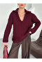 Burgundy Polo Neck Sweater - 241265