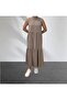 Mink High Neck Skirt Ruffled Long Dress - 6