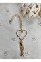 Bag Accessory, Keychain, Bag Ornament, Women's Accessory Gold Tasseled Heart - 3