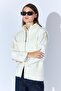 Women's Ecru Zippered Boucle Vest