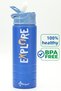 Stainless 304 Steel Water Bottle Motivational Water Bottle with Straw 304 Steel Water Bottle Blue 750 ml 1156 - 3