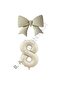 Cream Color Bow Number Foil Balloon Set Age 8