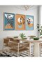 Bohemian Style, Abstract, Art, 3 Piece Wooden Framed Painting - 3