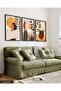 Boho Style Artistic Woman Portrait 3 Piece Black Wooden Framed Painting - 3