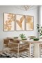 Botanical Gold Leaf Flower 3 Piece Wooden Framed Painting - 3