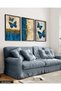 Blue Butterfly Gold Sparkling 3 Piece Black Wooden Framed Painting - 2
