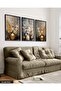 Flowers in a Vase 3 Piece Black Wooden Framed Painting - 4
