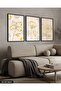 Drawing Flower 3 Piece Black Wooden Framed Painting - 2