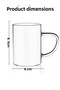 Set of 6 Borosilicate Glass Cups - 200ml. Hot and Cold Resistant Glass Mug - 2