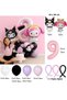 9 Year Old Kuromi and My Melody Birthday Balloon Set Black Number Pink Purple Helium Compatible Flying Balloon - 2