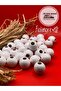 26 mm White Wooden Beads (10 Pieces) Wide Hole Diameter 10 mm Macrame Bag Bracelet Jewelry Colorful