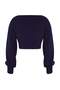 Lacivert Süper Crop Basic Fiyonklu Triko Hırka TWOAW24HI00315 - 8