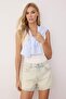 Açık Mavi Yüksek Bel Mini Denim Şort TWOSS24SR00174