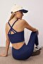 Lacivert Dalgıç/Scuba Kumaş Destekli/Şekillendirici Örme Spor Sütyeni THMAW26SS00012 - 2